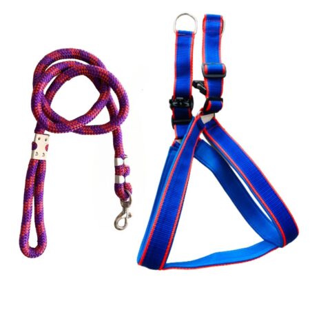 VM Mart Dog Harness & Leash blue