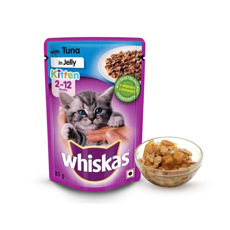 _Whiskas Kitten Wet Cat Food (2-12 Months), Tuna in Jelly Flavour, 85g
