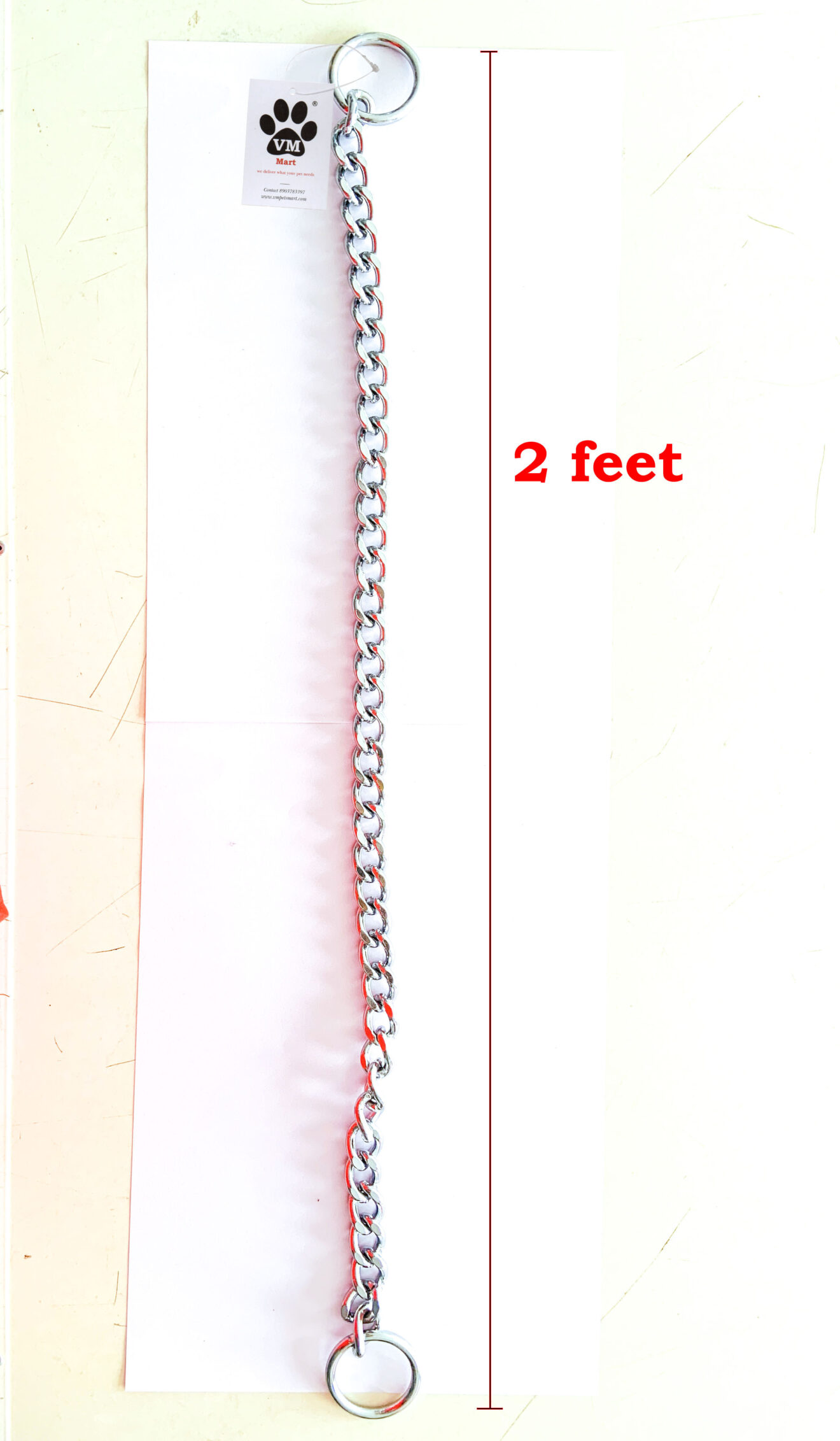 VM Mart Dog Grinding Choke Collar Chain, Length 2 feet VM Pets Mart