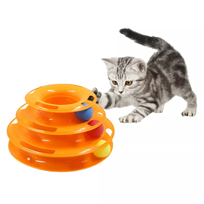 Three Levels pet cat toy Tower Intelligence Amusement triple cat toys 5