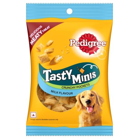 Pedigree Tasty Minis Crunchy Pockets, Milk Flavour, 60g Pack