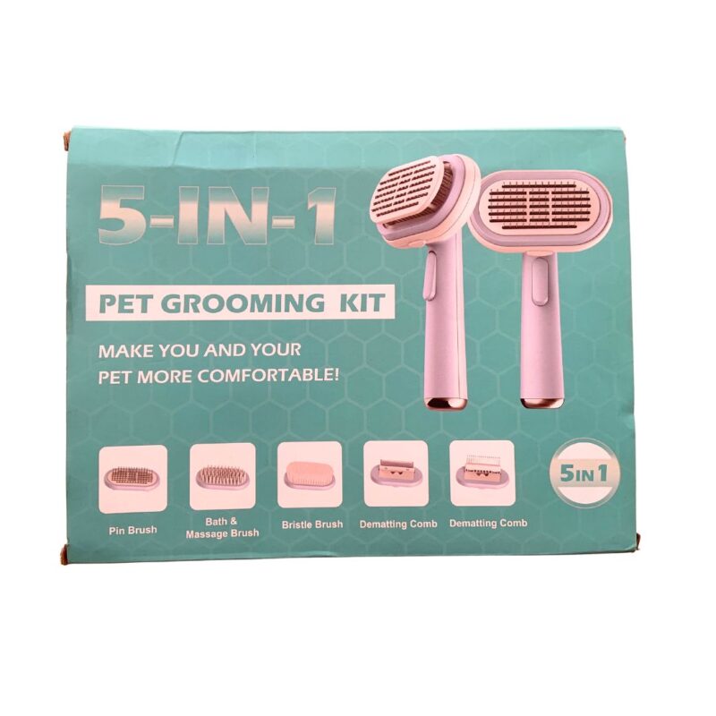 VM Mart 5 in 1 Pet Grooming Comb Brush Kit