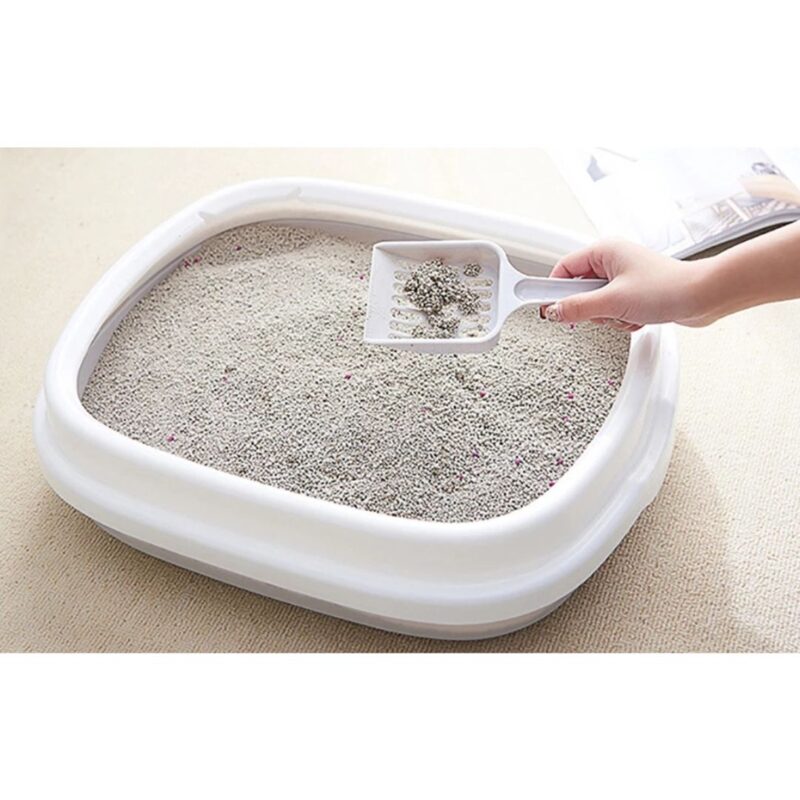 VM Mart Cat Litter Box Cat Toilet Tray with Free Litter Scoop