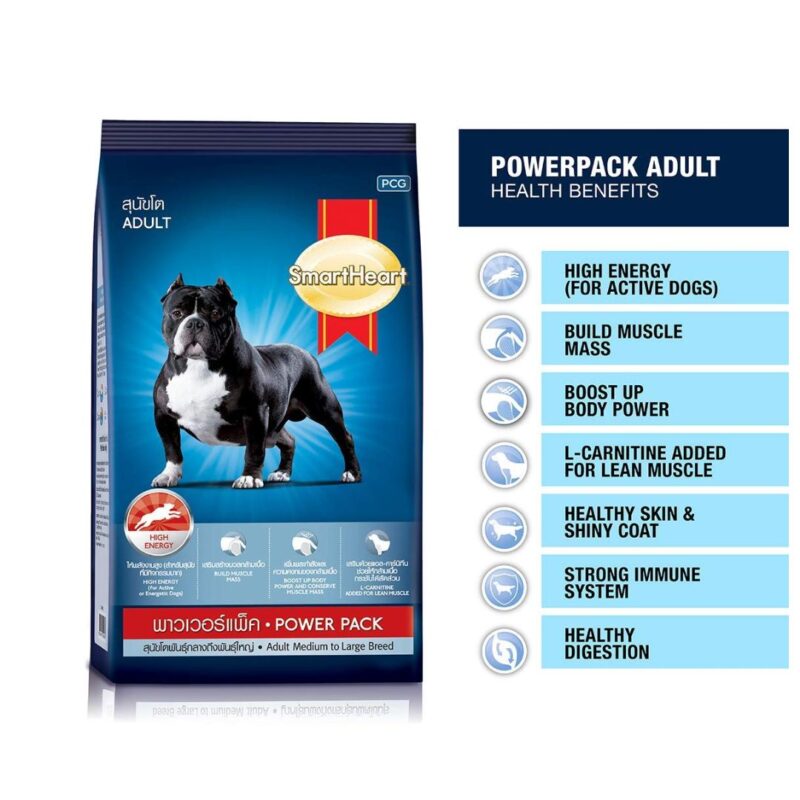 _Smart Heart Power Pack Dry Adult Dog Food Medium to Large Breed, Chicken Flavour, 1 Kg (1)
