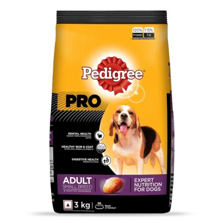 Pedigree PRO Adult Dry Dog Food for Small Breed Dog (9 Months Onwards), 3 Kg Pack