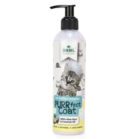 Basil Pet Purrfect Coat Cat Shampoo for Cats Paraben Free, No Artificial Fragrance, Vegan & Cruelty-Free 1