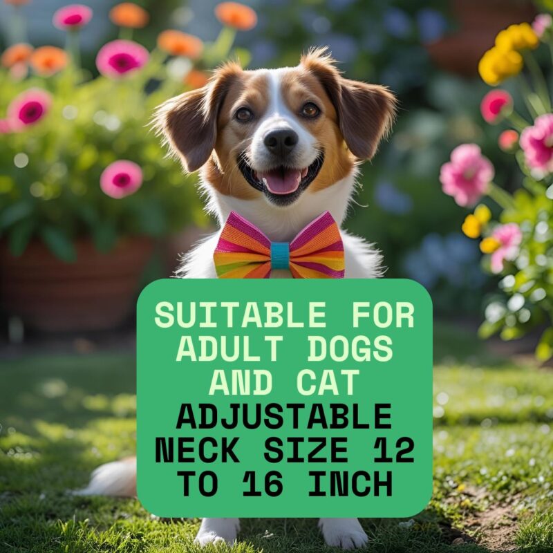 VM Mart Adjustable Collar with Bow for Dogs and Cats - Image 2