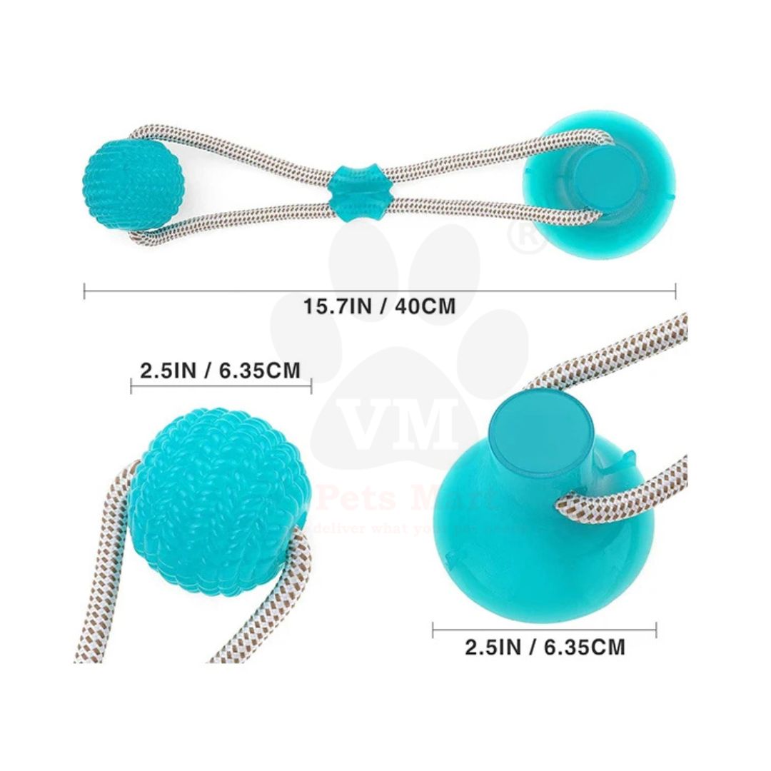 VM Mart Pet Interactive Suction Cup Ball Toy with Elastic Rope Dog Tooth Cleaning Toy - Image 2